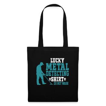 Metal Detector Shirt for Men Lucky Metal Detecting - Stoffbeutel - Schwarz - Vorne