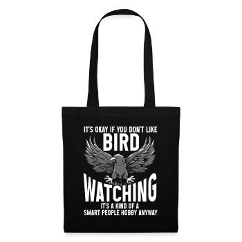 Observation des oiseaux Mignon Amoureux des oiseaux - Sac en tissu - noir - Devant
