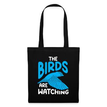 Observation des oiseaux Mignon Amoureux des oiseaux - Sac en tissu - noir - Devant