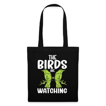 Observation des oiseaux Mignon Amoureux des oiseaux - Sac en tissu - noir - Devant