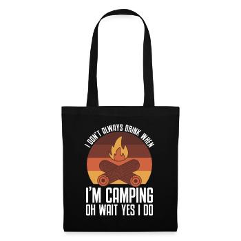 Camping Campfire Camper - Stoffbeutel - Schwarz - Vorne