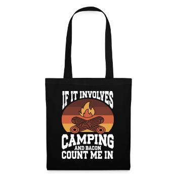 Camping Campfire Camper - Stoffbeutel - Schwarz - Vorne