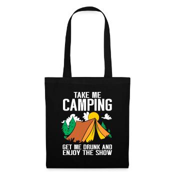 Camping Campfire Camper - Stoffbeutel - Schwarz - Vorne