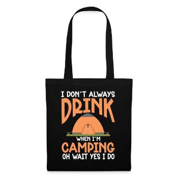 Camping Campfire Camper - Stoffbeutel - Schwarz - Vorne