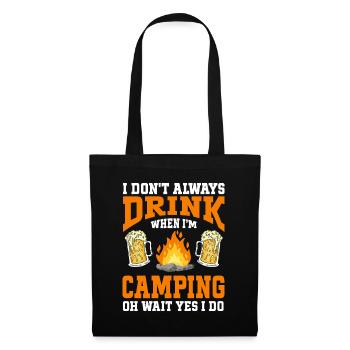 Camping Campfire Camper - Stoffbeutel - Schwarz - Vorne