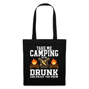 Camping Campfire Camper - Stoffbeutel - Schwarz - Vorne