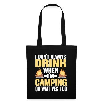 Camping Campfire Camper - Stoffbeutel - Schwarz - Vorne