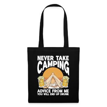 Camping Campfire Camper - Stoffbeutel - Schwarz - Vorne