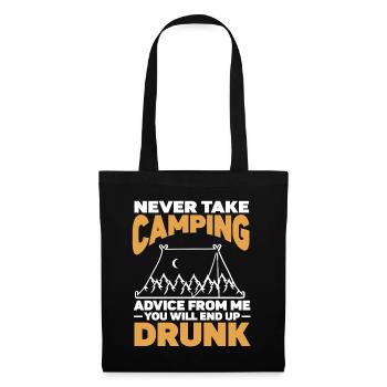 Camping Campfire Camper - Stoffbeutel - Schwarz - Vorne