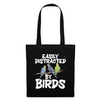 Observation des oiseaux Mignon Amoureux des oiseaux - Sac en tissu - noir - Devant