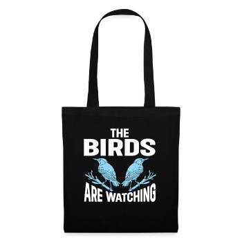 Observation des oiseaux Mignon Amoureux des oiseaux - Sac en tissu - noir - Devant