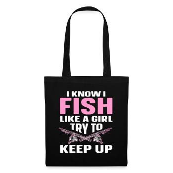 Fishing Design Fish Lover Fisherman - Stoffbeutel - Schwarz - Vorne