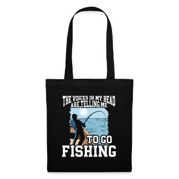 Fishing Design Fish Lover Fisherman - Stoffbeutel - Schwarz - Vorne