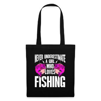 Fishing Design Fish Lover Fisherman - Stoffbeutel - Schwarz - Vorne