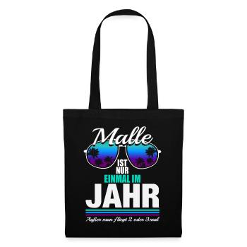 Malle Mallorca Party Mädels Urlaub Spruch Geschenk - Stoffbeutel - Schwarz - Vorne