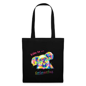 Koala Popart Life is colourful - Stoffbeutel - Schwarz - Vorne