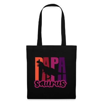 Papasaurus Fête des Pères Dinosaure T-Rex Idée Cadeau - Sac en tissu - noir - Devant