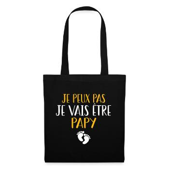 Je peux pas je vais être papy - Sac en tissu - noir - Devant