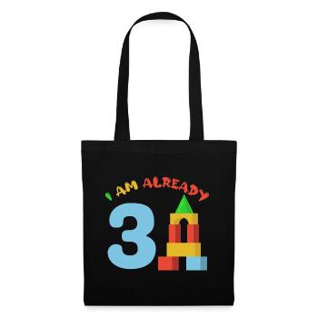 J’ai 3 ans, 3ème anniversaire ou cadeau - Sac en tissu - noir - Devant