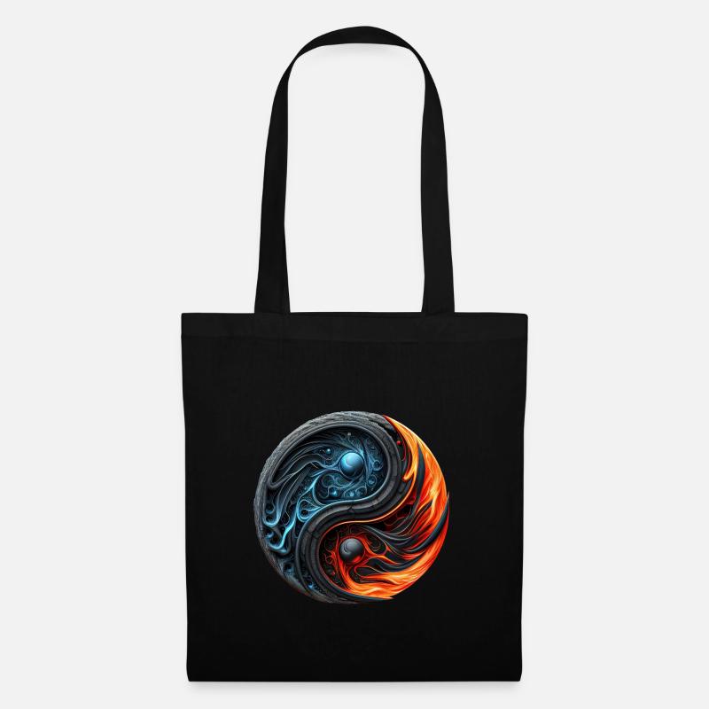 Ying Yang Feuer und Eis - Stoffbeutel - Schwarz