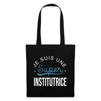 Super institutrice maîtresse - Sac en tissu - noir - Devant