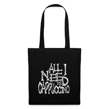 All i need is cappuccino bones horror typography - Tote Bag - black - Front
