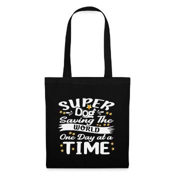 Super dog sauve le monde une fois par jour - Sac en tissu - noir - Devant