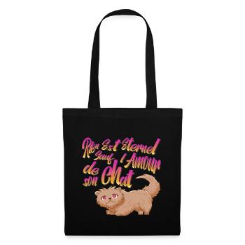 Miaouh Rien est éternel sauf l'amour de son chat - Sac en tissu - noir - Devant