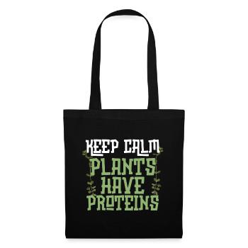Funny keep calm plants have proteins plant lover - Tote Bag - black - Front