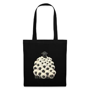 Mouton noir - Sac en tissu - noir - Devant