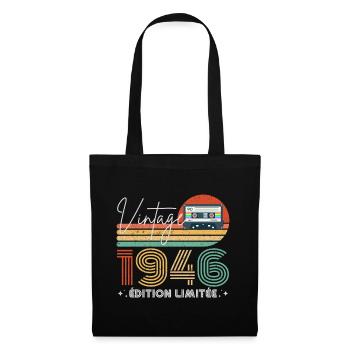 Vintage 1946 cadeau année de naissance 1946 rétro - Sac en tissu - noir - Devant