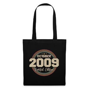 Born in October 2009 Retro Birthday October 2009 - Tote Bag - black - Front