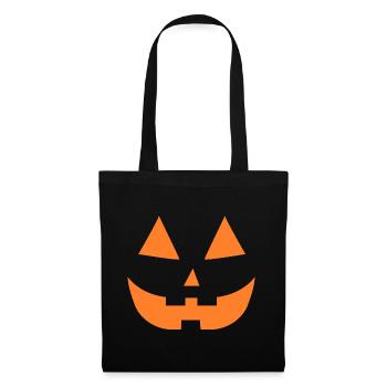 Halloween Fratze Halloweenkostüm Kürbisgesicht - Stoffbeutel - Schwarz - Vorne