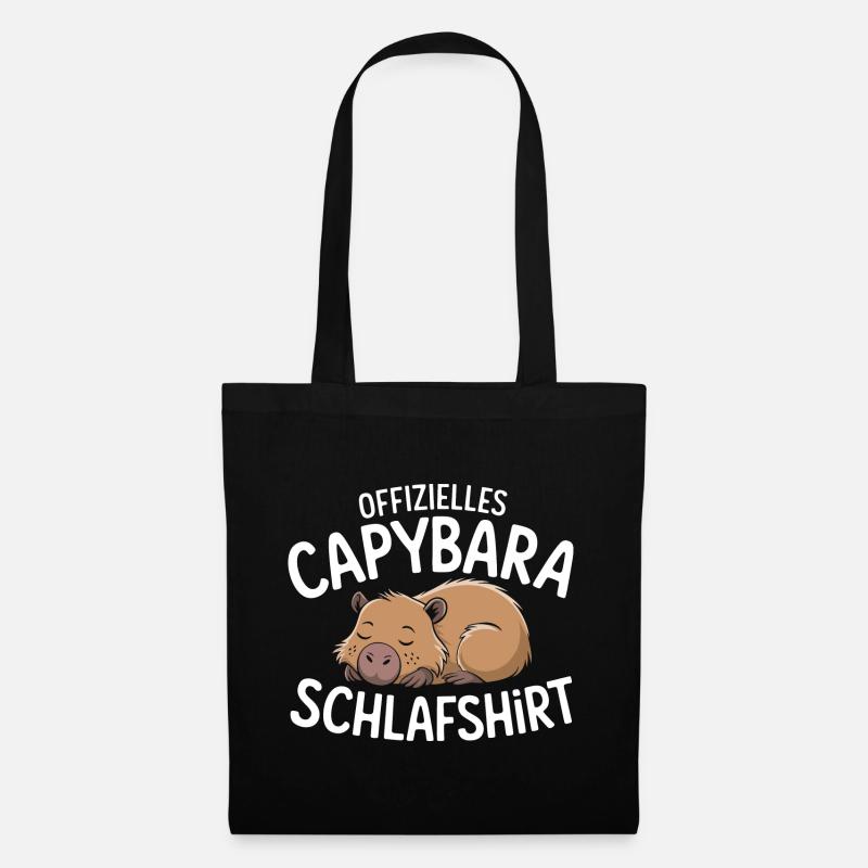 Capybara Capybara Animal rongeur - Sac en tissu - noir