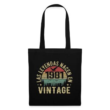 Legenden sind geboren 1981 Geburtstagsgeschenk 1981 - Stoffbeutel - Schwarz - Vorne