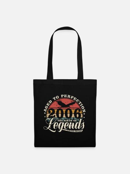 2006 Jahrgang geboren Vintage Geburtstag Geschenk - Stoffbeutel - Schwarz
