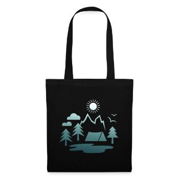 camping, camping, mountains, nature, forest, summer, sun - Tote Bag - black - Front