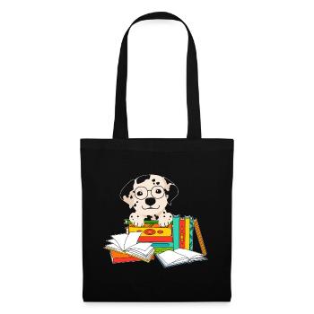 Les amoureux des chiens dalmates lisent le livre chiot - Sac en tissu - noir - Devant