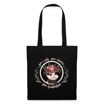Cat lover Women's rights Cat feminism - Tote Bag - black - Front