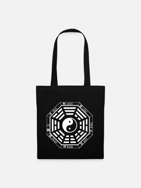 Pakua, Bagua, Yin Yang, I Ging, Symbol, China, Tao - Stoffbeutel - Schwarz