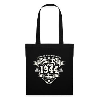 80e anniversaire mari Original octobre Vintage 1944 - Sac en tissu - noir - Devant