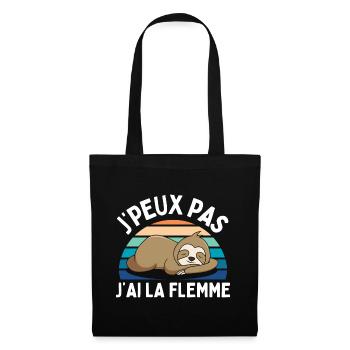 J'peux pas j' ai la flemme humour paresseux cadeau - Sac en tissu - noir - Devant