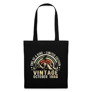 Anniversaire Octobre 1986 - Born in October 1986 - Sac en tissu - noir - Devant