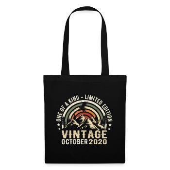 Anniversaire Octobre 2020 - Born in October 2020 - Sac en tissu - noir - Devant