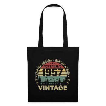 November 1957 Vintage Geschenk - Geboren im November 1957 - Stoffbeutel - Schwarz - Vorne