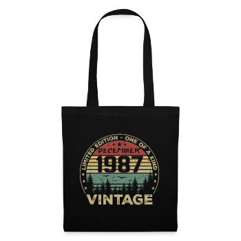 Cadeau D'anniversaire Décembre 1987 Vintage Rétro - Sac en tissu - noir - Devant