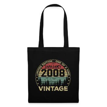 Vintage January 2008 Birthday January 2008 - Tote Bag - black - Front