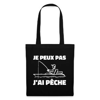 Je Peux Pas J'ai Pêche - Sac en tissu - noir - Devant