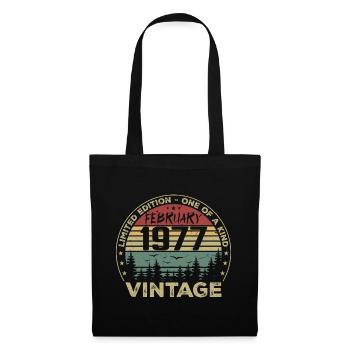 Rétro Février 1977 Cadeau Vintage Février 1977 - Sac en tissu - noir - Devant