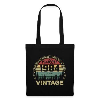 März 1984 - Bestes Geburtstagsgeschenk März 1984 - Stoffbeutel - Schwarz - Vorne